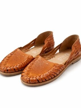 Huarache Nidia Mexican Handmade Brown Leather Woven Sandals NWOT Women’s Size 8